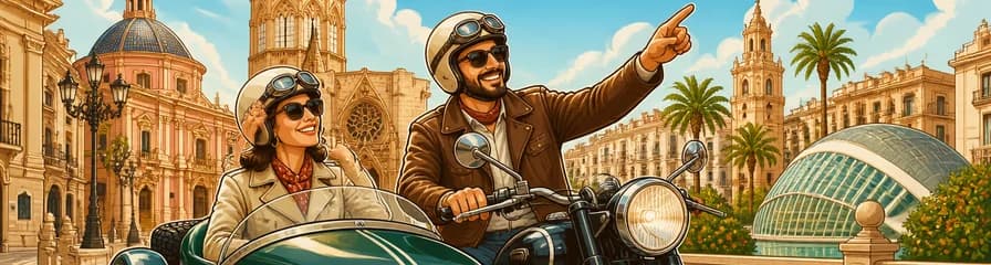 Descubre Valencia en un sidecar vintage privado acompañado por un guía local