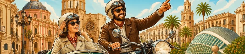 Descubre Valencia en un sidecar vintage privado acompañado por un guía local