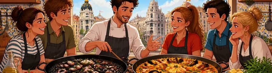 Curso de cocina de arroz negro y paella tradicional en el centro de Madrid