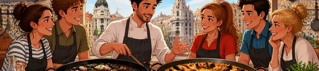 Curso de cocina de arroz negro y paella tradicional en el centro de Madrid