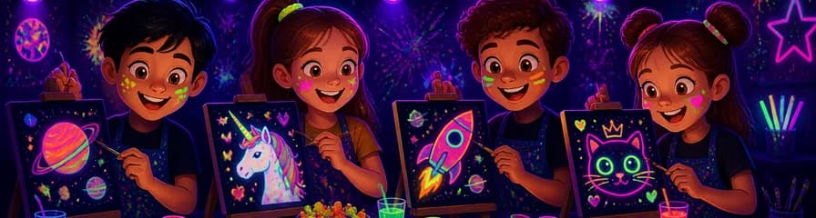 Taller de pintura "Glow Art" para niños en Materia Gris, Madrid