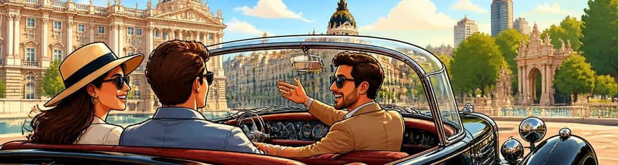 Recorrido privado por el Madrid histórico y moderno en un coche clásico único