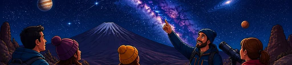 Recorrido nocturno a pie en el Teide para observar las estrellas con guía astronómico