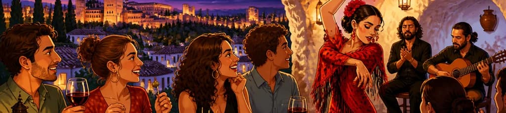 Recorrido de tapas y espectáculo de flamenco gitano en Granada