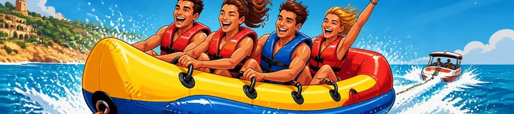 Emocionante paseo privado en sofá inflable acuático (banana boat)