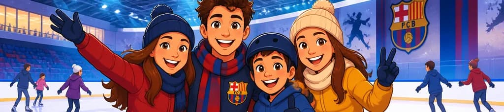 Patina sobre hielo en la Pista Oficial del FC Barcelona