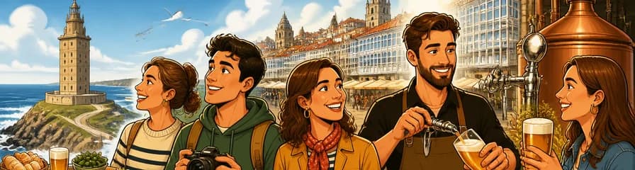 Viaje de un día completo a A Coruña desde Santiago de Compostela, con cata y vertido de cerveza