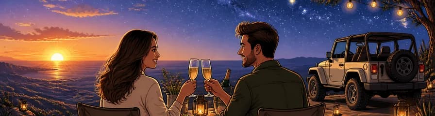 Tour en jeep para dos con cena y vino bajo el cielo en Almería
