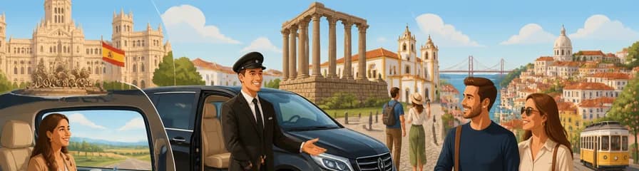 Servicio de traslado privado de Madrid a Lisboa, con una parada de una hora en Évora