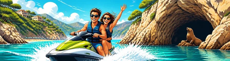 Recorrido en moto de agua de 90 minutos por la Cueva del León Marino en Mallorca