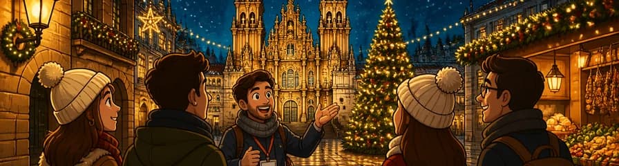 Recorrido privado a pie por Santiago de Compostela: magia festiva navideña