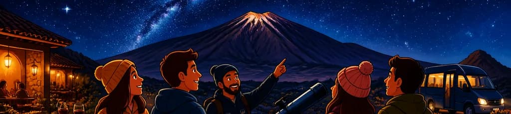 Tour nocturno por el Teide: Observación estelar, cena y traslado desde el hotel