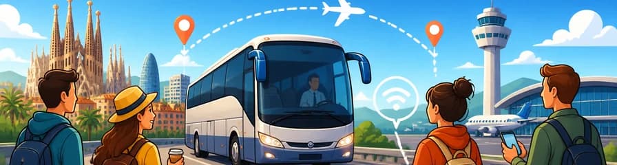Traslado en autobús entre el centro de Barcelona y el Aeropuerto de Girona