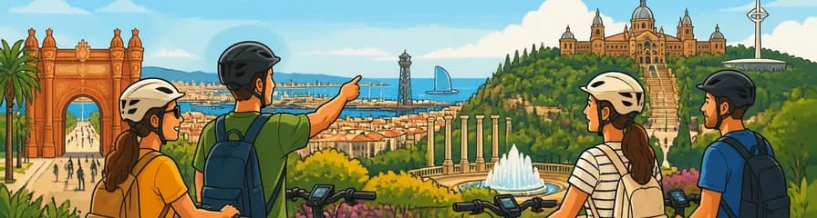 Recorrido en bicicleta eléctrica por Montjuic en Barcelona