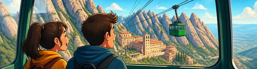 Viaje de descenso en el teleférico de Montserrat