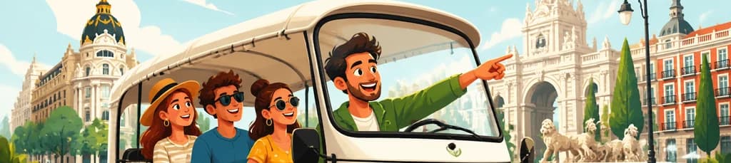 Recorrido privado de dos horas por Madrid en tuk-tuk eléctrico