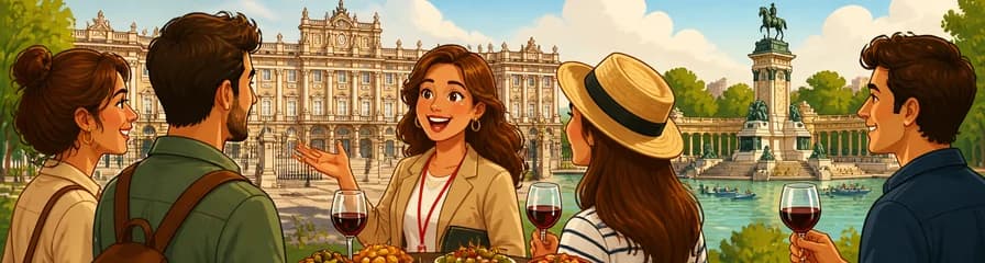 Tour guiado de medio día por el Palacio Real y el Parque del Retiro de Madrid con degustación de tapas