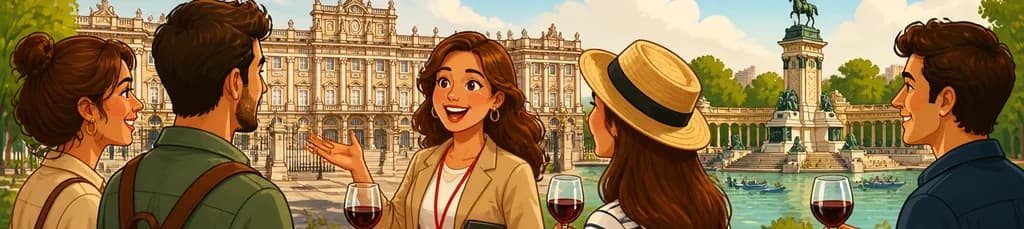 Tour guiado de medio día por el Palacio Real y el Parque del Retiro de Madrid con degustación de tapas