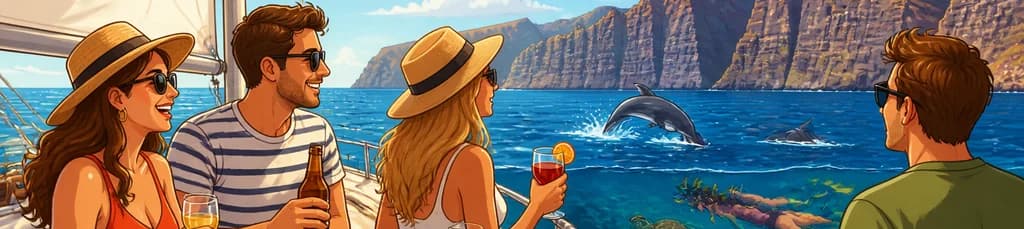 Excursión en velero de 3 horas por Los Gigantes en Tenerife con snorkel, bebida y tapas