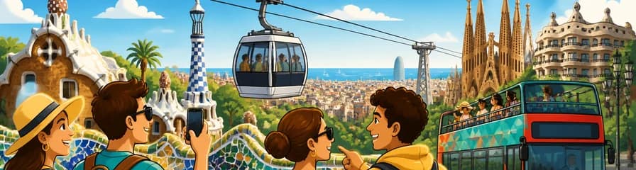 Descubre Barcelona: Acceso al Park Güell, Teleférico y Bus Turístico Hop-on Hop-off