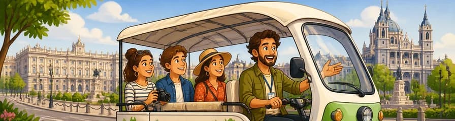 Recorrido Guiado de una Hora por Madrid en Tuk Tuk Eléctrico