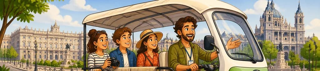 Recorrido Guiado de una Hora por Madrid en Tuk Tuk Eléctrico