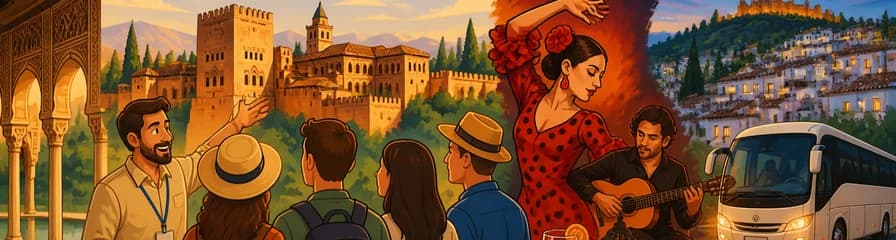 Visita Guiada a la Alhambra con Espectáculo de Flamenco, Bebida y Transporte desde Granada