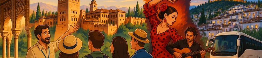 Visita Guiada a la Alhambra con Espectáculo de Flamenco, Bebida y Transporte desde Granada