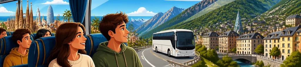 Traslado en autobús de ida desde Barcelona a Andorra la Vella