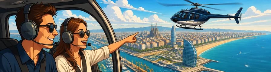 Vuelo en helicóptero de 7 minutos por la costa de Barcelona