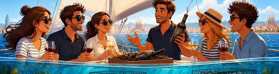 Experiencia de Navegación de Dos Horas en Barcelona con Cata de Vino Submarino