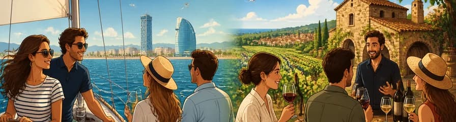 Experiencia de Navegación en Grupo Reducido en Barcelona con Visita y Cata en Bodega