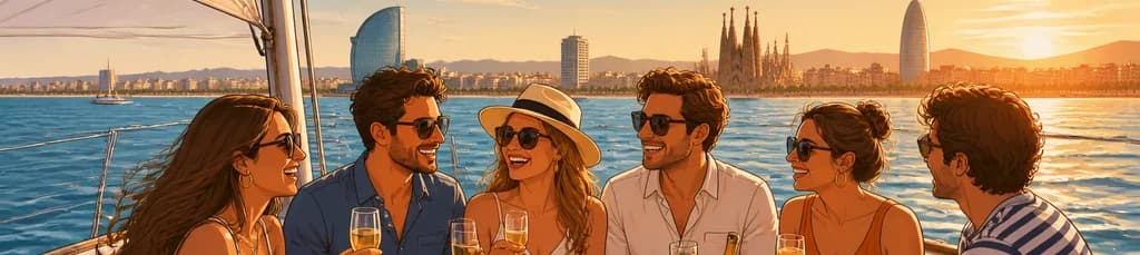 Recorrido Privado en Velero de 2 Horas por Barcelona con Bebidas y Aperitivos