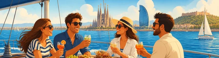 Excursión guiada en velero por Barcelona con bebidas y aperitivos