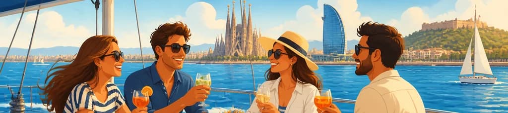 Excursión guiada en velero por Barcelona con bebidas y aperitivos