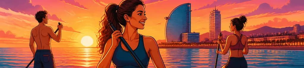 Paddle Surf al Atardecer en Barcelona