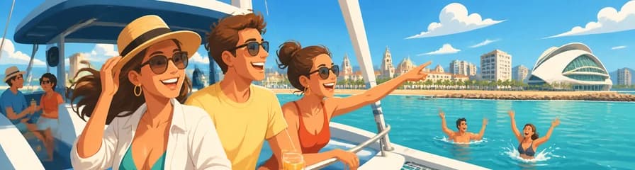 Crucero en Catamarán por Valencia con Parada para un Baño Refrescante