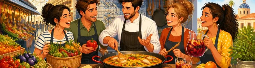 Clase de Cocina de Paella, Tapas y Sangría en Valencia con Visita al Mercado de Ruzafa