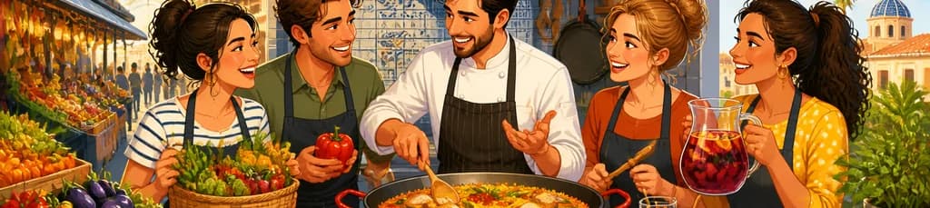 Clase de Cocina de Paella, Tapas y Sangría en Valencia con Visita al Mercado de Ruzafa