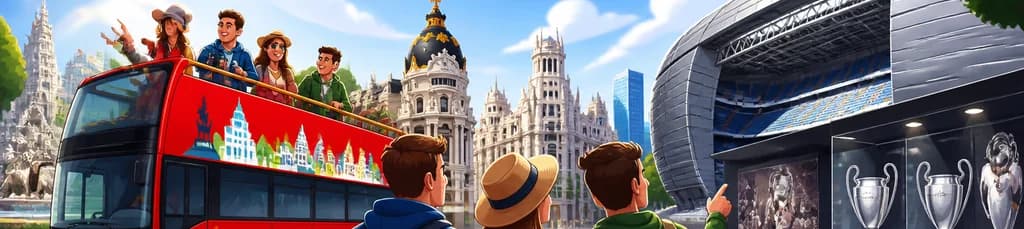 Recorrido turístico en autobús Hop-on Hop-off por Madrid más Tour y Museo del Bernabéu