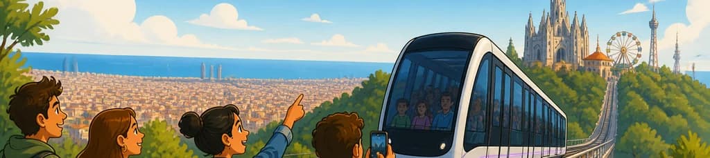 Viaje de ida y vuelta en el funicular Cuca de Llum del Tibidabo