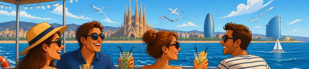 Paseo en barco de dos horas por Barcelona con bebidas incluidas