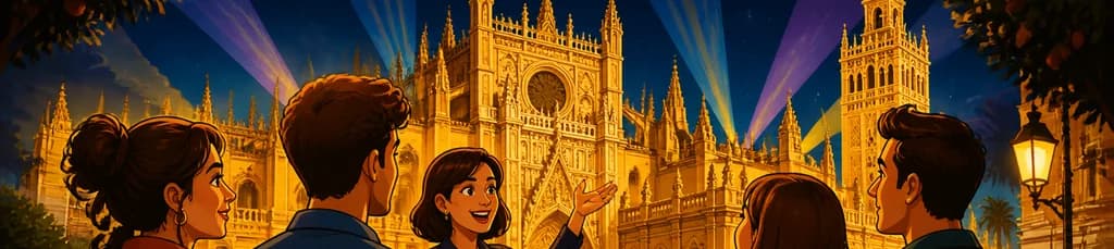 Entrada sin colas a la Catedral de Sevilla, tour guiado nocturno y espectáculo de luces