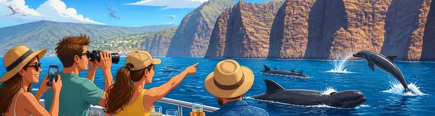 Crucero guiado de avistamiento de cetáceos de 5 horas desde Costa Adeje con almuerzo en Los Gigantes
