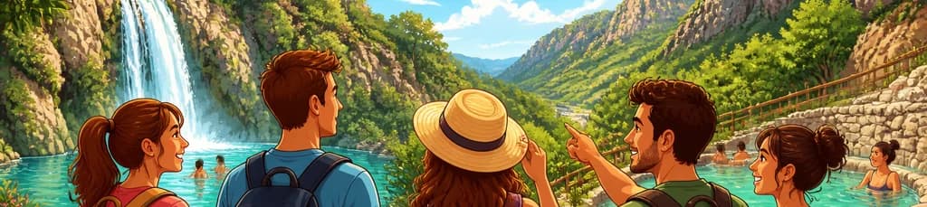 Excursión guiada a las Termas de Montanejos y la Cascada de la Novia con almuerzo, desde Valencia