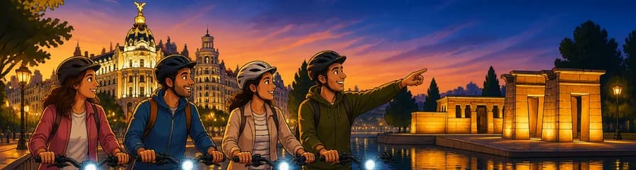 Recorrido nocturno guiado en bicicleta eléctrica por Madrid