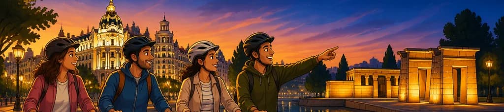 Recorrido nocturno guiado en bicicleta eléctrica por Madrid