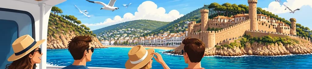 Viaje de ida y vuelta en barco a Tossa de Mar desde Lloret de Mar