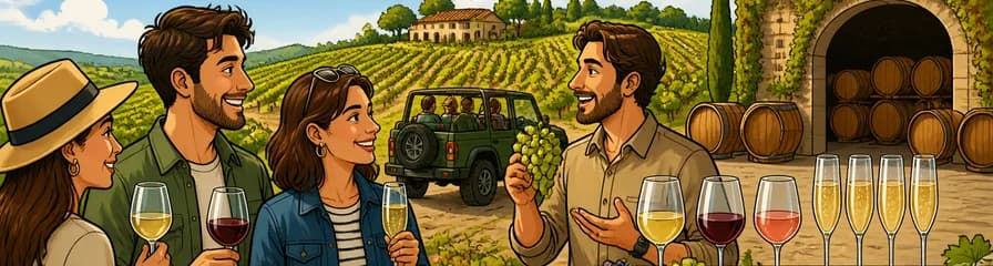 Penedès: Visita guiada a bodegas desde Barcelona con paseo en 4x4 y catas de vino y cava
