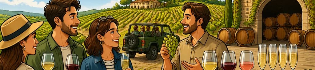 Penedès: Visita guiada a bodegas desde Barcelona con paseo en 4x4 y catas de vino y cava